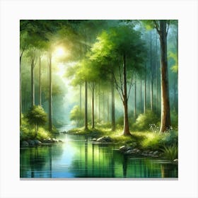 Forest In The Sun Canvas Print