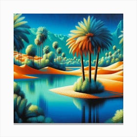 Palm Trees In The Desert Canvas Print