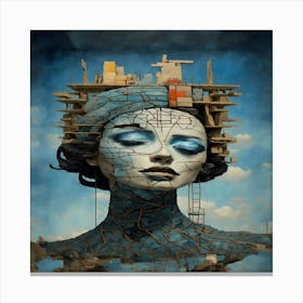 Woman With A Broken Head Canvas Print