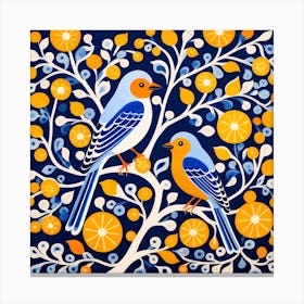 Talavera Pottery Mexico, Bird On a Branch, folk art, 115 Canvas Print