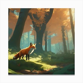 Fox In The Woods 43 Canvas Print