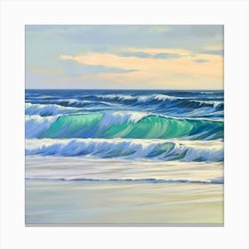 Ocean Waves At Sunset Canvas Print