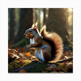 Red Squirrel In The Forest 51 Canvas Print