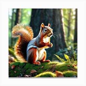 Squirrel In The Forest 425 Canvas Print