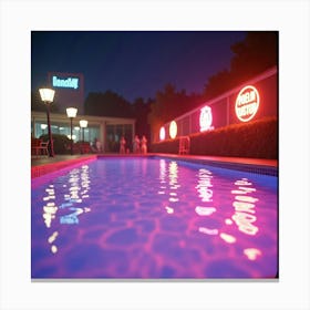 Pink neon pool Canvas Print