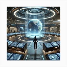 A Futuristic Science Fiction Scene Of The High Com Canvas Print