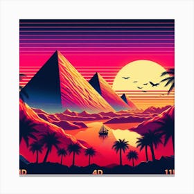 Egyptian Pyramids Sunset 2 Canvas Print