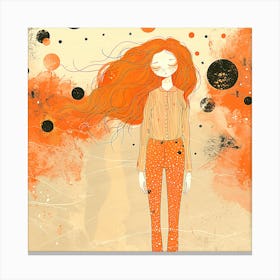 Girl With Orange Hair Canvas Print