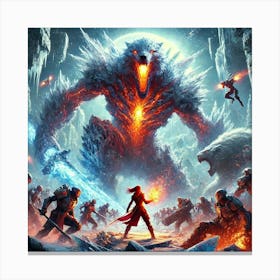 Sci Fi Scene Fury Of The Frozen Colossus Canvas Print