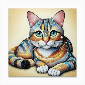 Cat With Crystals 3 Canvas Print