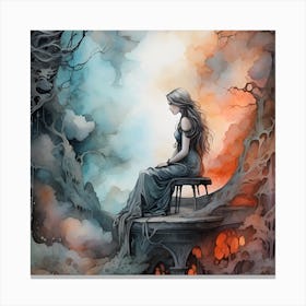 Girl In The Forest Canvas Print