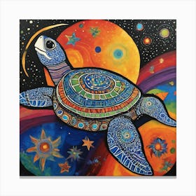 Turtle In Space 2 Canvas Print