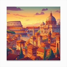 Tiber Tranquility: Rome Reminiscence Canvas Print