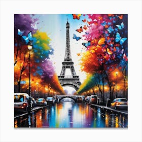 Paris With Butterflies 38 Canvas Print