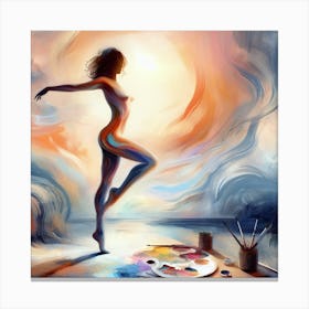 Woman and the Sun Canvas Print