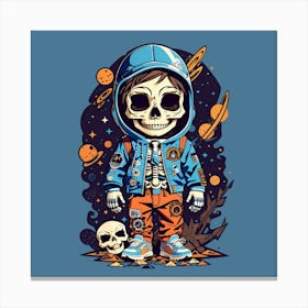 Skeleton Boy In Space Canvas Print