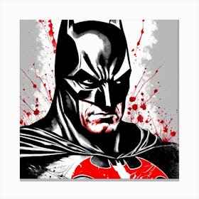 Batman Portrait Ink Painting (33) Canvas Print