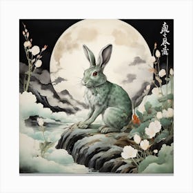 Rabbit In The Moonlight Canvas Print