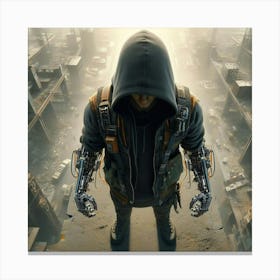 Futuristic Man In Hoodie 1 Canvas Print