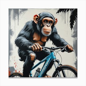 Monkey On A Bike Canvas Print
