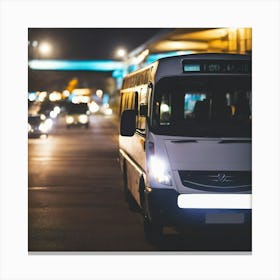 Bus At Night 1 Canvas Print