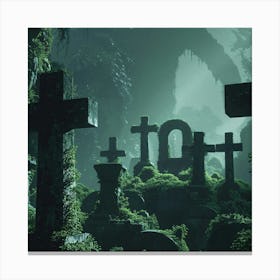 Graveyard Stock Videos & Royalty-Free Footage Canvas Print