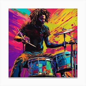 Drumming Man Canvas Print