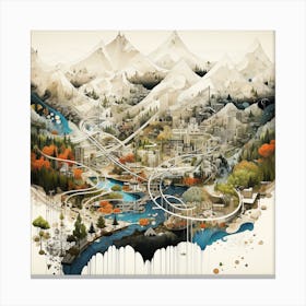 City In The Mountains Canvas Print