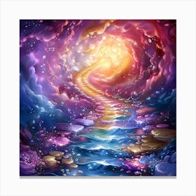 Journey Through the Luminescent Cavern Canvas Print