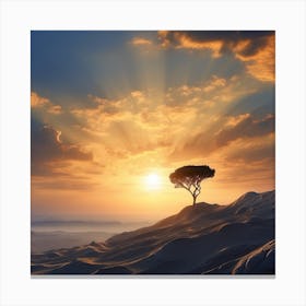 Lone Tree In The Desert Canvas Print