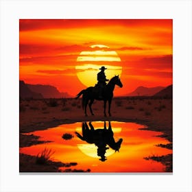 Sunset Cowboy Canvas Print