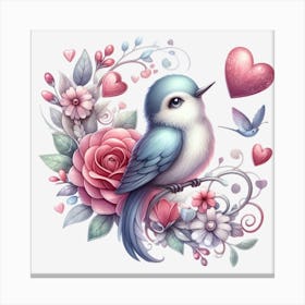 Bird With Flowers Toile