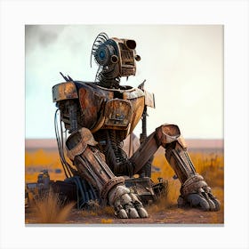 Robot In The Desert 1 Canvas Print