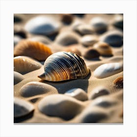 Shells On The Beach 1 Canvas Print