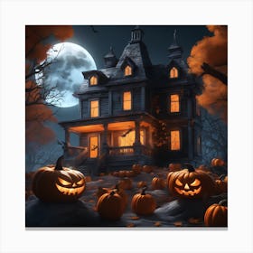 Haunted House 3 Canvas Print