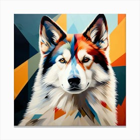 Abstract modernist husky dog 1 Canvas Print