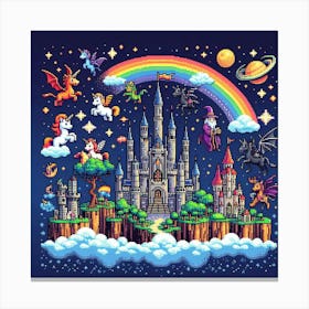 8-bit magical kingdom Canvas Print
