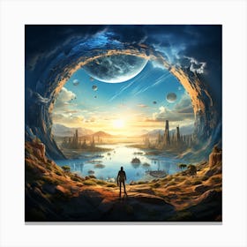 Man Looking Out Of A Cave Canvas Print