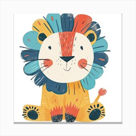 Charming Illustration Lion 4 Canvas Print