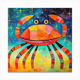 Crab By Person 3 Canvas Print