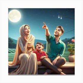 Islamic Family Portrait Canvas Print