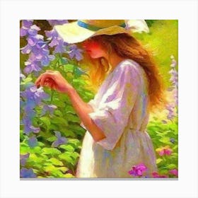 Girl In A Hat Canvas Print