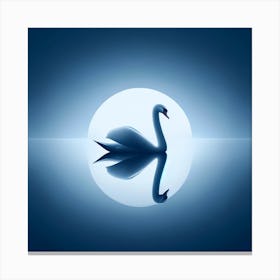 Swan In The Moonlight Canvas Print