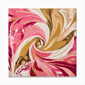 Pink And Gold Swirl Canvas Print