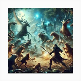 Wolf And Demons Canvas Print