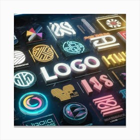 Neon Logos Canvas Print