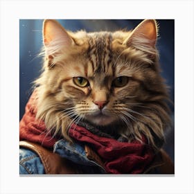 Cat In A Scarf Canvas Print