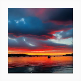 Sunset Over The Sea 5 Canvas Print