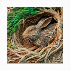 Rabbit In A Nest 1 Canvas Print