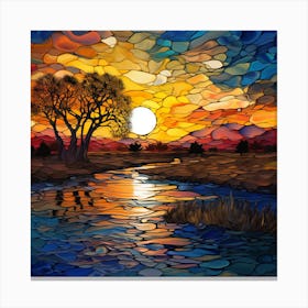 Sunset By The River 1 Canvas Print